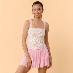 NWT Blogilates Tiny Bows Corset Tank Top